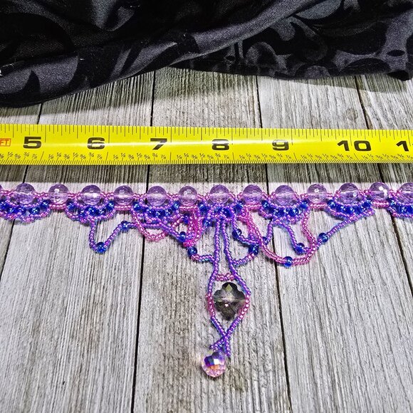 Handmade Jellyfish inspired 925 Sterling Silver Necklace Earring Set Purple/Pink - Picture 11 of 12